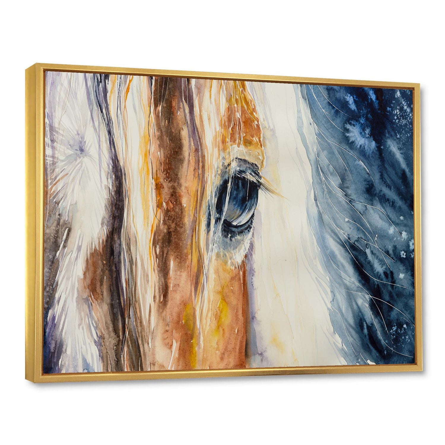 Designart Close-Up of A Beautiful Horses Eye I FLOAT FRAME WALL ART