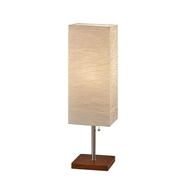 Adesso Dune Table Lamp, Brushed Steel with Walnut Rubberwood