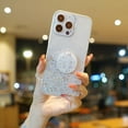 thumbnail image 4 of Glitter Case for Samsung Galaxy A54 5G Case, with Expanding Phone Kickstand Ring Stand, Clear Bling Sparkle Cute Phone Cover for Women (Black), 4 of 10