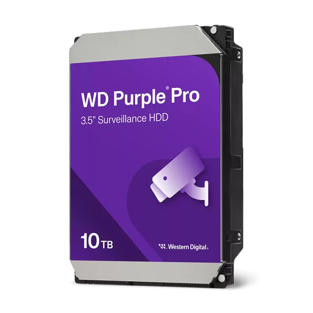 Western Digital 10TB WD Purple Pro Surveillance SATA HDD, 3.5" Internal Hard Drive HDD, 7200 RPM, 512MB Cache, CMR - WD102PURP