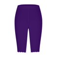 thumbnail image 4 of Jewelreauty Short Leggings for Women High Waisted Workout Stretch Yoga Leggings Pull On Knee Length Pants (XL, Purple), 4 of 5