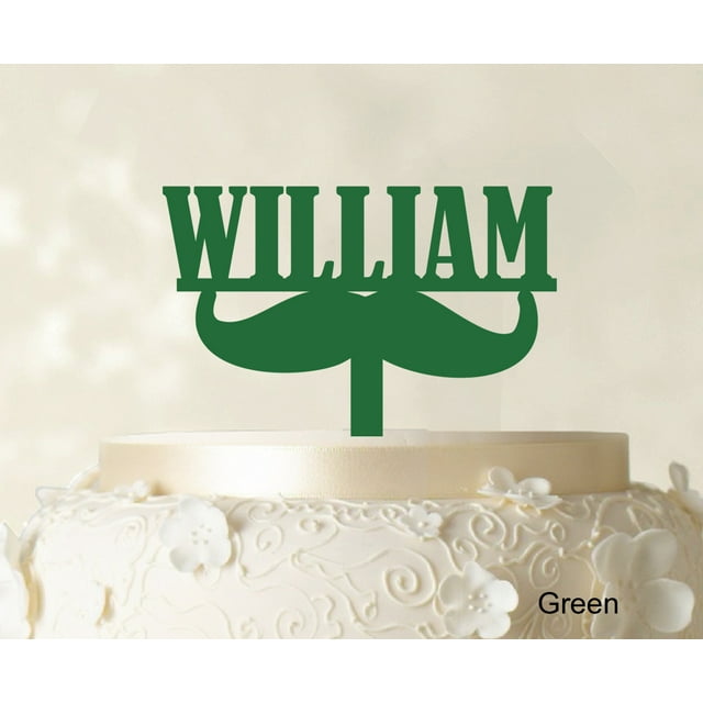 Custom Name Cake Topper Personalized Green Cake Topper Color Option Available 5-7 Inches Wide
