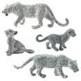 thumbnail image 3 of 4 piezas figura de leopardo de las nieves PVC realista leopardos de las nieves miniatura animales salvajes modelo figura de acción para clooección, 3 of 8