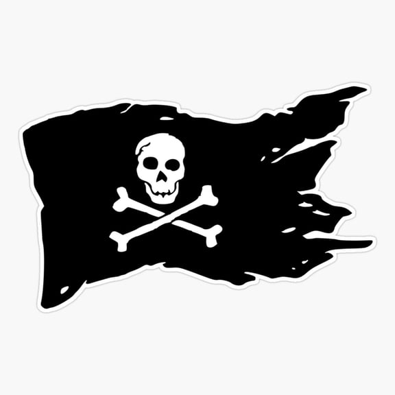 Pirate Flag Coastal Adventure Design Sticker
