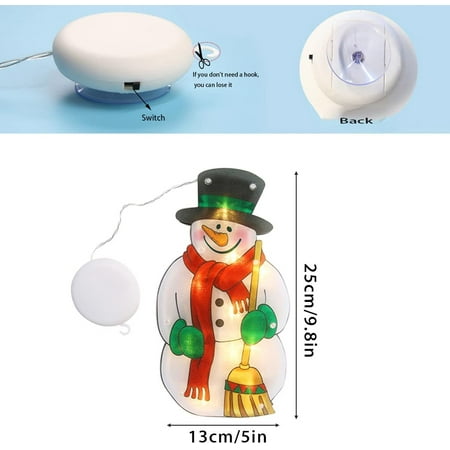 

Christmas Lights Battery Operated with Suction Cup Hook for Christmas Window Glass Wall Indoor Decorations