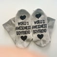 thumbnail image 3 of YIGSECU World's Awesome Boyfriend Girlfriend Funny Letter Socks Novelty Anniversary Gift, 3 of 17