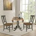 thumbnail image 6 of Wood 42 in. Drop Leaf Dining Table with 2 Chairs in Hickory/Washed Coal, 6 of 10