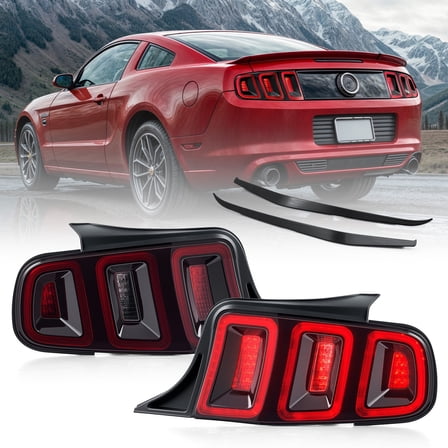 For 2010-2014 Ford Mustang Full LED w/ Sequential Tail Lights Red Brake Lamps