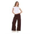 thumbnail image 2 of Forever 21 Women's Brown Cargo Oversized Wide-Leg Sweatpant, Cargo Pocket Design for Athleisure & Lounging,XL, 2 of 6