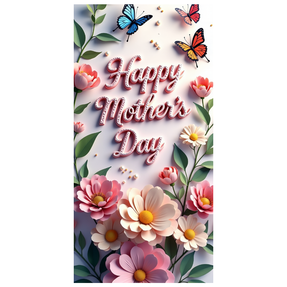 Floral Design Happy Mothers Day Banner Backdrop Background Party Decorations Photography Props Motherhood Celebration Family Gathering Mom Tribute Event Decor