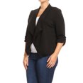 thumbnail image 2 of Plus Size Women's Trendy Style Open Front Solid Jacket, 2 of 4