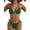 Green, variant on Women's Bikini Sets Textured Halter String Two Piece Swimsuits Lace Up Tie Side Bathing Suits Beachwear