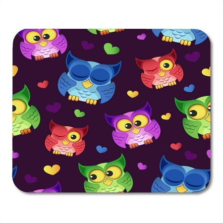 Owl And Mouse LADDKE Pink Smart Blue with Owls and Hearts Green Funny Teacher Mousepad Mouse Pad Mouse Mat 9x10 inch ()
