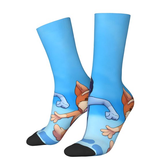 Silaia Bluey Print Adult Socks, Athletic Socks, Mens and Womens Crew Cushion Socks,Work Athletic Running Socks,Casual Breathable Socks