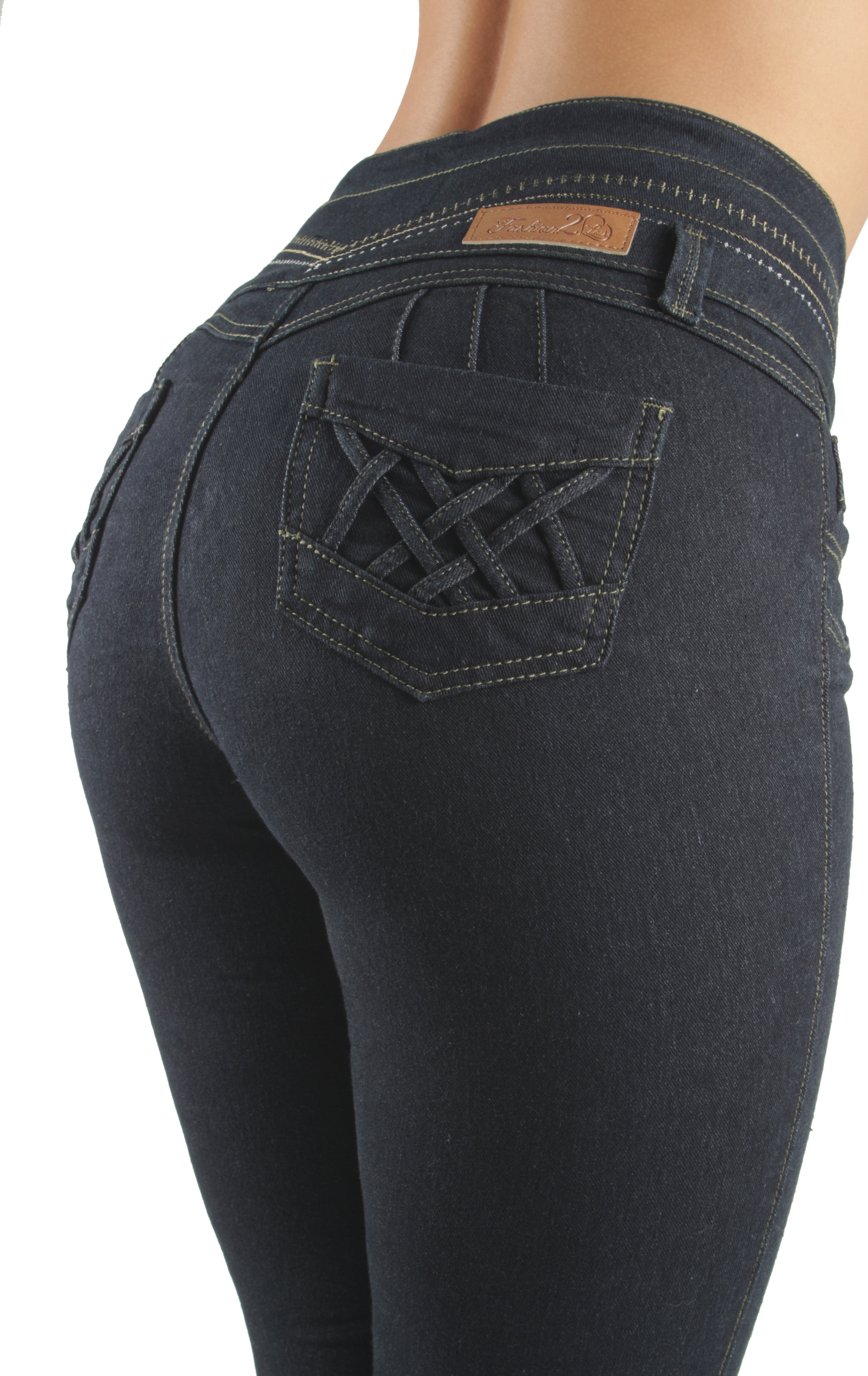 Fashion2love - Colombian Design, High Waist, Butt Lift, Levanta Cola, Skinny Jeans - Walmart.com