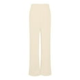 thumbnail image 5 of Lovskoo 2024 Yoga Pants Women Solid Color Comfortable Lounge Pants Casual Wide Leg Sports Pants Long Pants Beige 2XL, 5 of 8