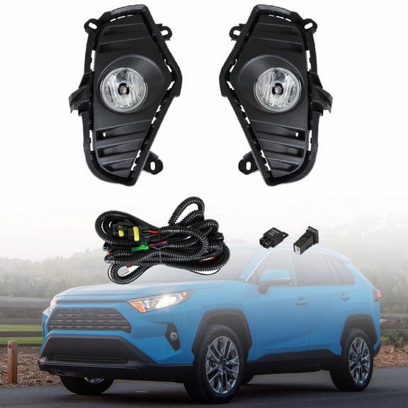 LABLT 2Pcs Fog Light Assembly with Bulbs Switch Wiring Kit Replacement for 2019-2021 RAV4