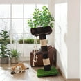 Amolife 55" Cat Tree Tower Condo with Leaves, Lawn & Scratching Post
