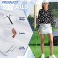thumbnail image 6 of Yuyamidu Golf Ball Womens Golf Shirts Long Sleeve Tennis Shirt Black V-Neck 1/4 Zip Workout Tops Fashion Athletic Outfits Size 2XL, 6 of 8