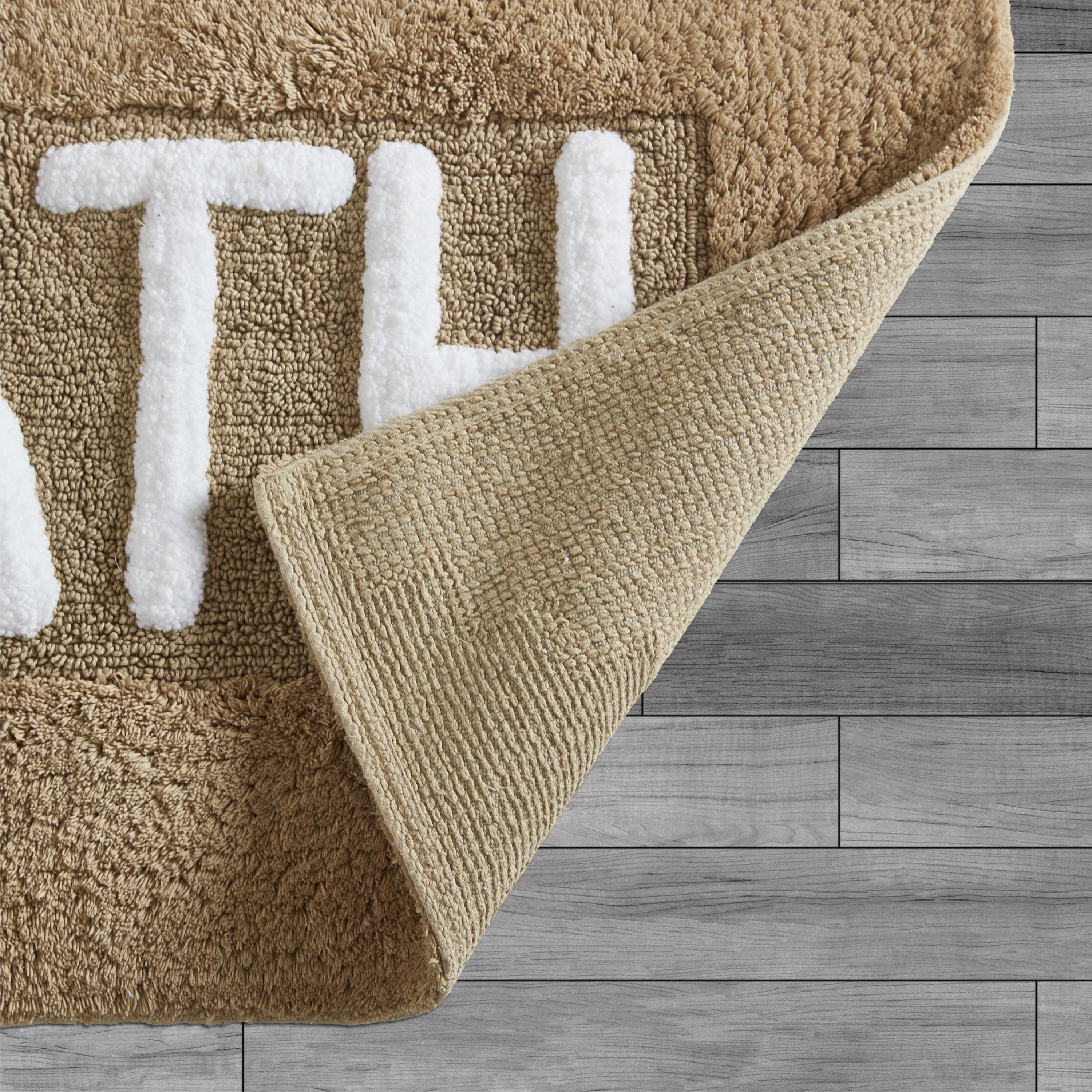Jean Pierre "They" 21"x34" Cotton Bath Rug, Linen