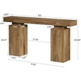 thumbnail image 2 of Tribesigns 63-Inch Long Console Table, Farmhouse Entryway Table Behind Couch, Wooden Foyer Stand for Living Room Decor, Natural Wood, 2 of 5