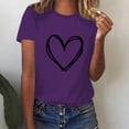 thumbnail image 2 of Diufon Hauts de la Saint-Valentin pour Femmes Tunique Décontractée à Manches Courtes Col Rond Chemise Tendance Mignonne Imprimée Graphique, 2 of 6