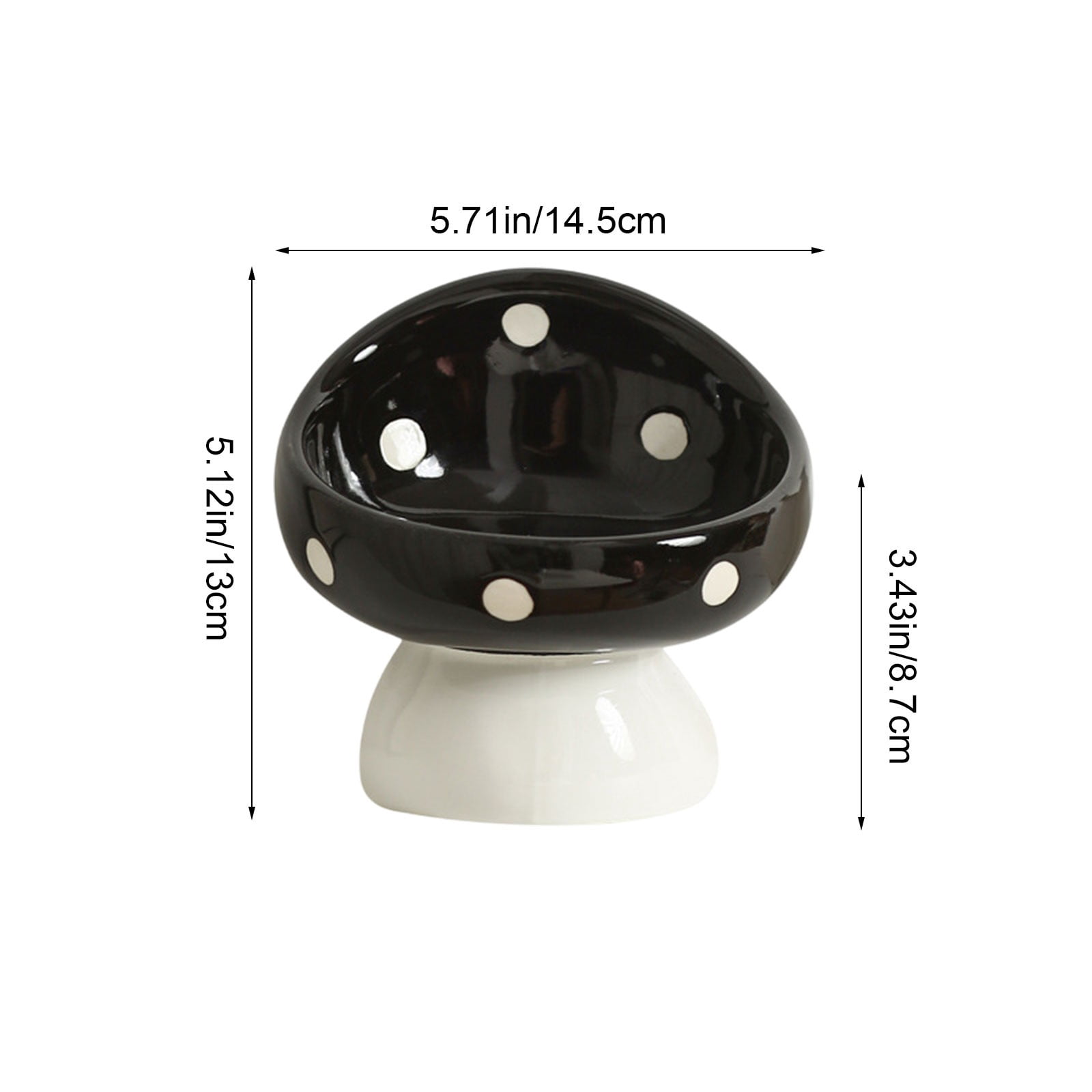 Fmbmuo Non-Slip Cat Bowls Elevated Tilted Lightweight Ceramics Dog Bowls, Black Portable Modern Whisker-Friendly Pet Bowls, Indoor/Outdoor Use