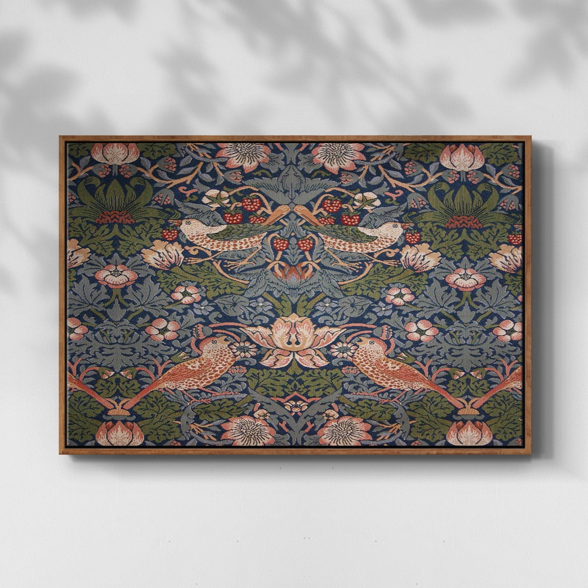 Vintage Abstract Print-LVIII Framed in Walnut Wood Gallery Wrapped Canvas 25 in. x 37 in.