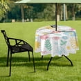 thumbnail image 7 of GZHJMY Colorful Flower Pattern 60 Inch Round Tablecloth with Zipper Umbrella Hole Washable Spillproof Table Cloth Decorative for Picnic,Camping,Indoor and Outdoor, 7 of 7