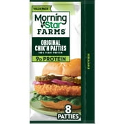 MorningStar Farms Vegan Original Plant Based Chik'n Patties, 20 oz, 8 Count Bag