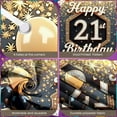 thumbnail image 4 of Gold Black Theme 21st Birthday Banner Sparkle Design Display Balloon Decor Star Pattern Milestone Celebration Backdrop for 21st Birthday Party Adult Celebration Photo Shoot Prop, 4 of 9