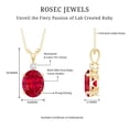 thumbnail image 6 of Lab Grown Ruby Solitaire Pendant for Women with Moissanite (4 Carat) - AAAA Grade, 10K Yellow Gold, 6 of 7