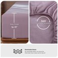 thumbnail image 6 of MooMee 100% Washed Cotton Queen Fitted Sheet Only Linen Like Textured Extra-Deep Pocket Breathable Soft 1-Piece(Light Purple), 6 of 7