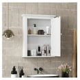 thumbnail image 4 of Bathroom Mirror Cabinet, Wall Mounted Storage Cabinet with Mirror Door and Adjustable Shelf, Mirrored Medicine Cabinet for Bathroom, Living Room, Cloakroom, 22 x 6 x 27.5 inches (White), 4 of 8
