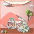 thumbnail image 2 of Rompecabezas de graffiti DIY para niños, traje de pintura de dinosaurio animal, avión, rompecabezas de juguete 3D, 2 of 5