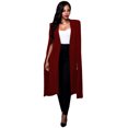 thumbnail image 1 of Capa larga de las mujeres Capa chaqueta del chaleco Chaqueta de punto de división Irfora Borgoña/S, 1 of 7