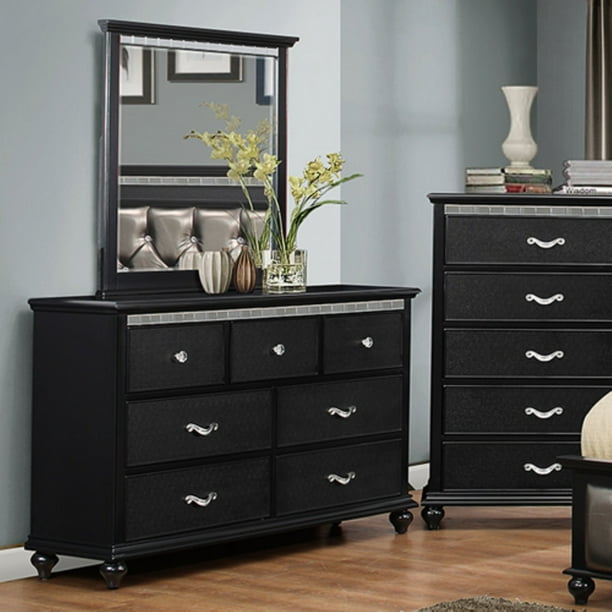K&B Furniture Hollywood Wood Bedroom Dresser with Optional Mirror