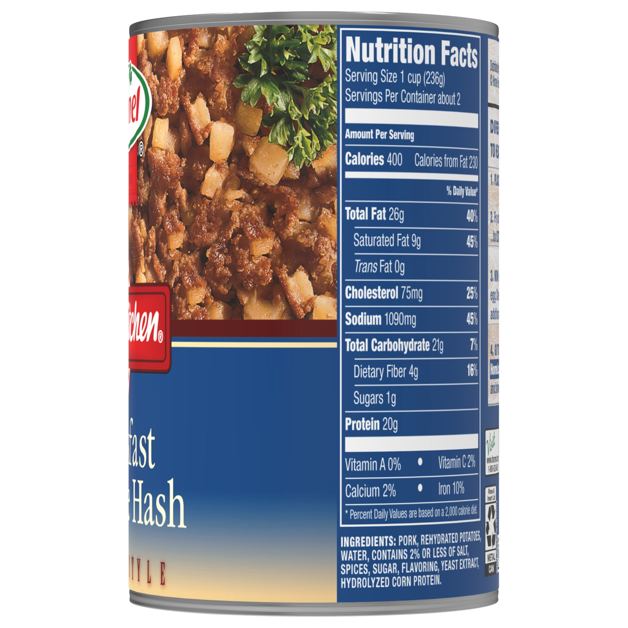 HORMEL MARY KITCHEN Breakfast Sausage Hash, Shelf-Stable, 14 oz Steel Can