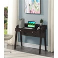 thumbnail image 2 of Pemberly Row Deluxe Two-Drawer Desk with Shelf in Espresso Wood Finish, 2 of 7
