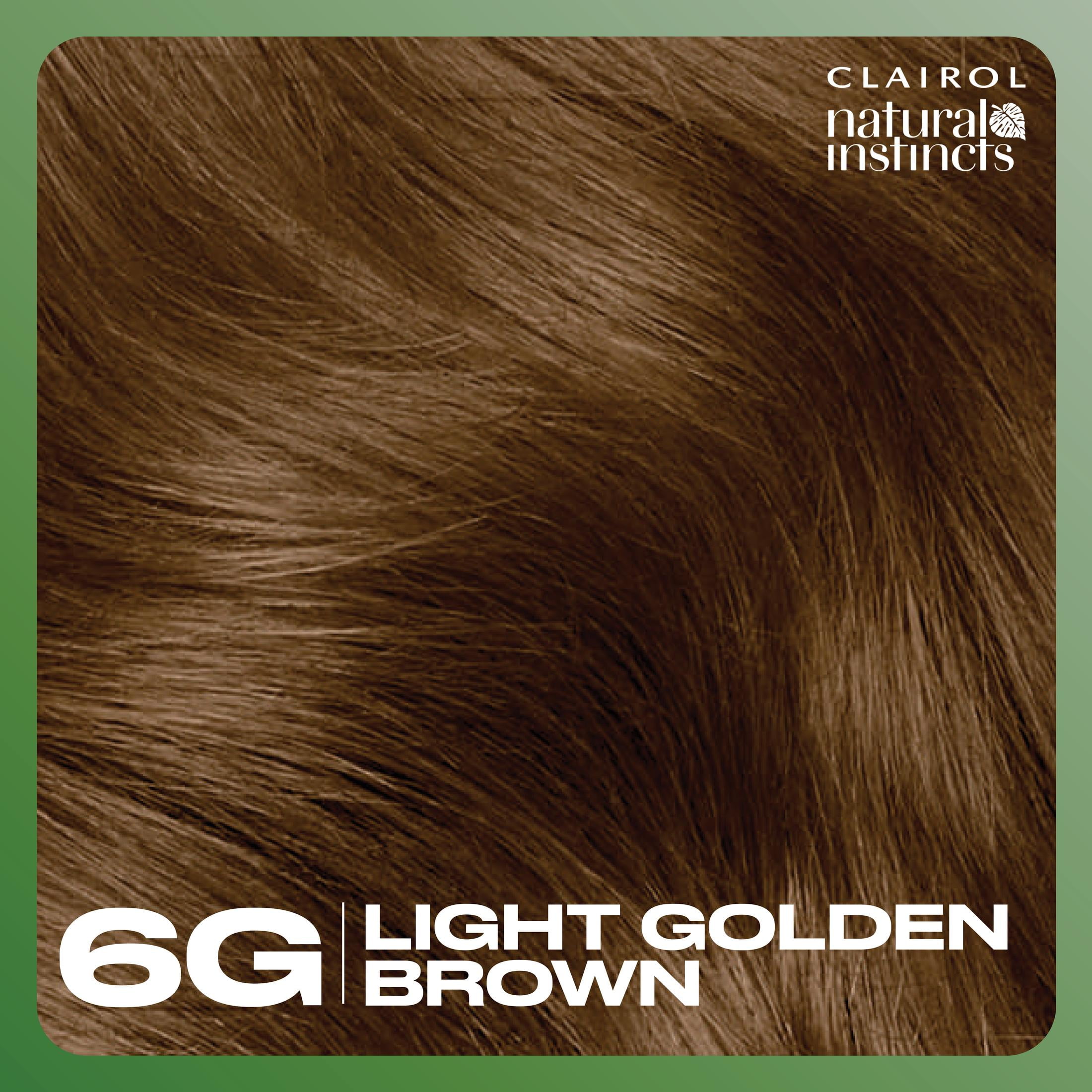 Clairol Natural Instincts Demi-Permanent Hair Color Creme, 6G Light Golden Brown, Hair Dye, 1 Application