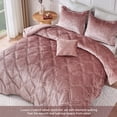 thumbnail image 4 of Regency Heights Twin/Twin XL Size Comforter Sets, Velvet Bedding Comforter Set for All Seasons, Blush Bedding Set with Decor Pillow, 4-Piece, 4 of 8
