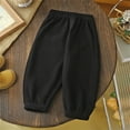 thumbnail image 5 of CPNG Toddler Unisex Boys Girls Solid Color Pants Sweatpants Wide Leg High Waist Elastic Waist Casual Loose Pants Joggers Sweat Pants(Black,12-18 Months), 5 of 5