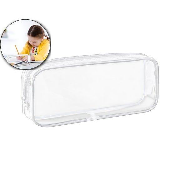 Dvruxg Clear PVC Zipper Bag Toiletries Exam Pouch Travel Luggage Make up Cosmetic Bag(White)