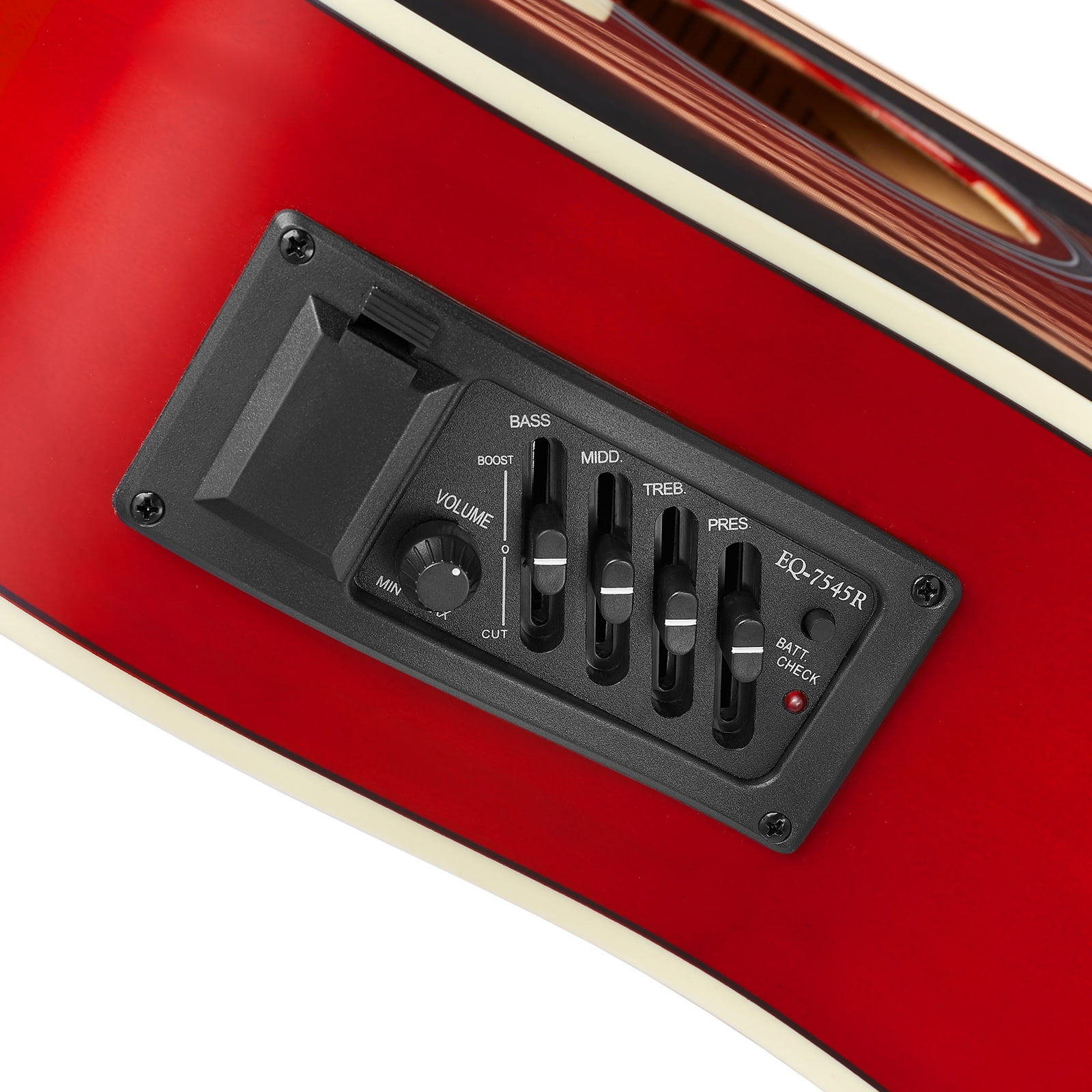 Ashthorpe Full-Size Dreadnought Acoustic Electric Guitar Package, Red