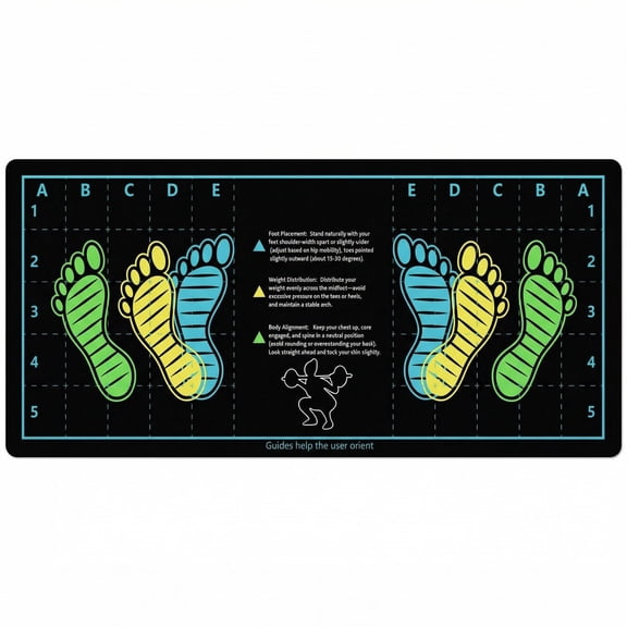 MQHOOB squat mat with foot position，30'' × 13.8'' Exercise Pad,  4mm Thickness Squat Mat Foot Positioning,Thick Workout Mat for Squats, Leg and Abdominal Training，Ideal Home Fitness Enthusiasts