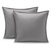 Bare Home Pillow Sham Set - Premium 1800 Collection - Double Brushed - Euro, Light Gray
