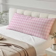 thumbnail image 4 of Pink Checkered Body Pillow Cover 20 x 54 Inch Decorative Pillow Cover Farmhouse Plaid Buffalo Elegant Lumbar Pillowcase Seasonal Rectangle Cushion Case for Couch Sofa Bed Living Room, 4 of 9
