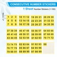 thumbnail image 2 of Uxcell 2" Etiquetas Numeradas Consecutivas 1 Set Autoadhesivas Amarillas, 2 of 6