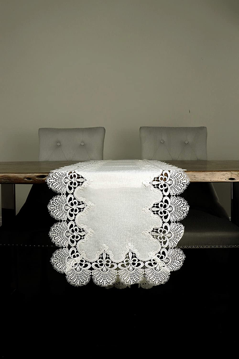 Beige Lace Table Doilies or Placemats Rectangular 12×18 Inches Set Of 6 