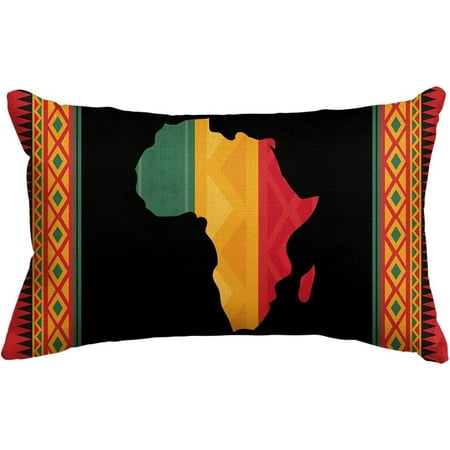 

Black History Month Pillow Cover 16x16 Buffalo Plaid Map Afro African American History Celebration Month Party Cushion Decoration for Sofa Couch